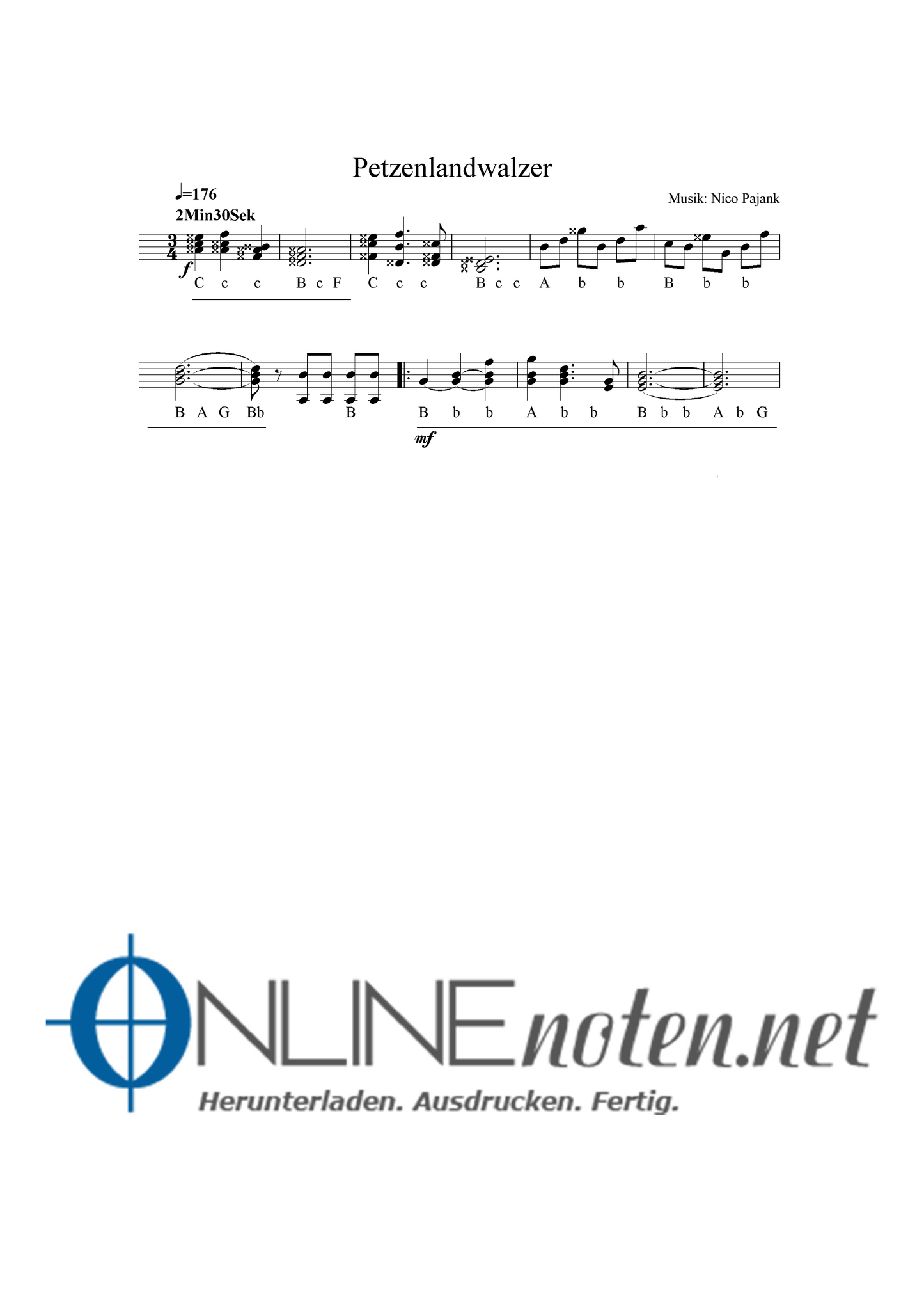 Petzenlandwalzer - Griffschrift