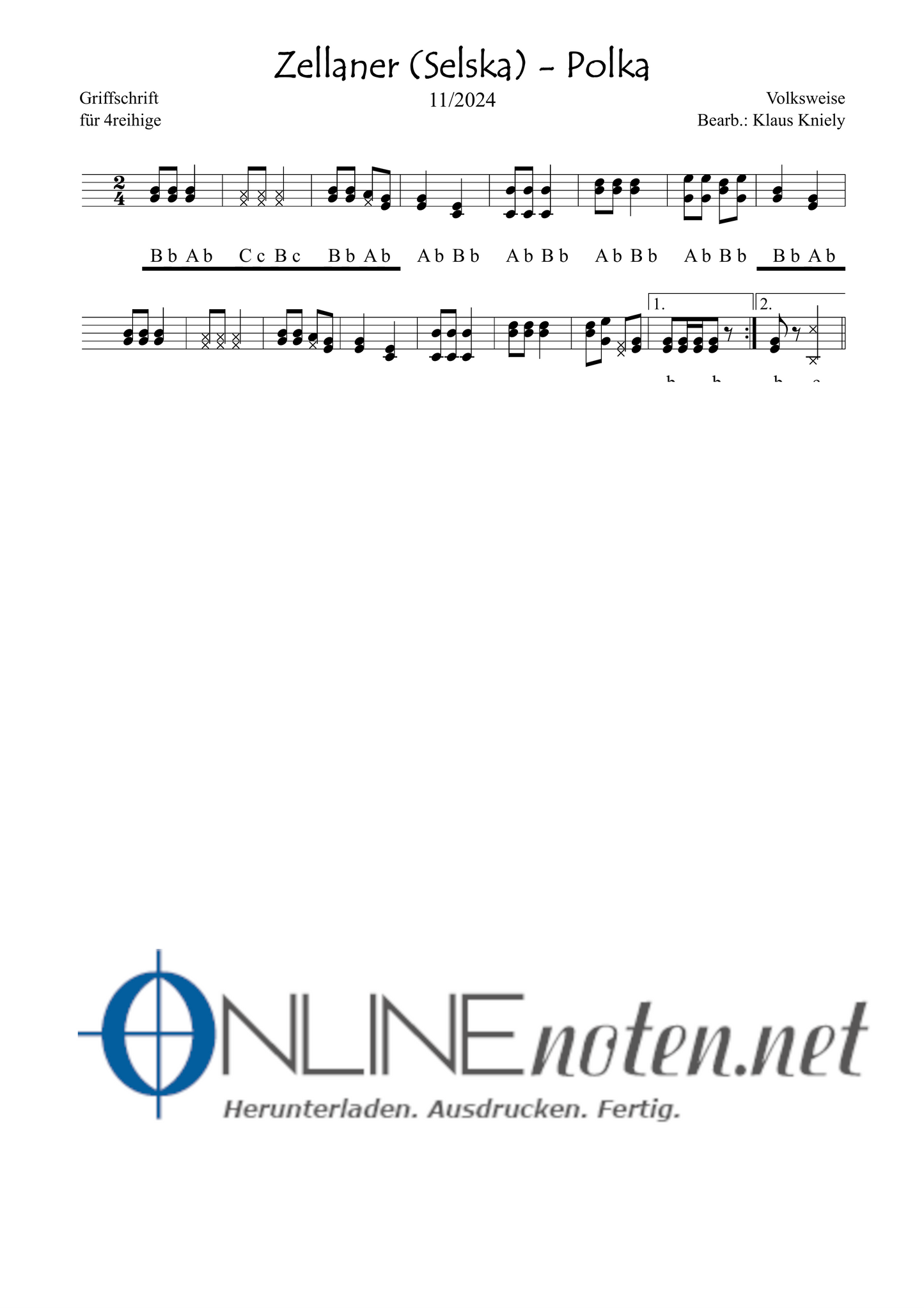 Zellaner (Selsa) - Polka - Griffschrift 4reihige