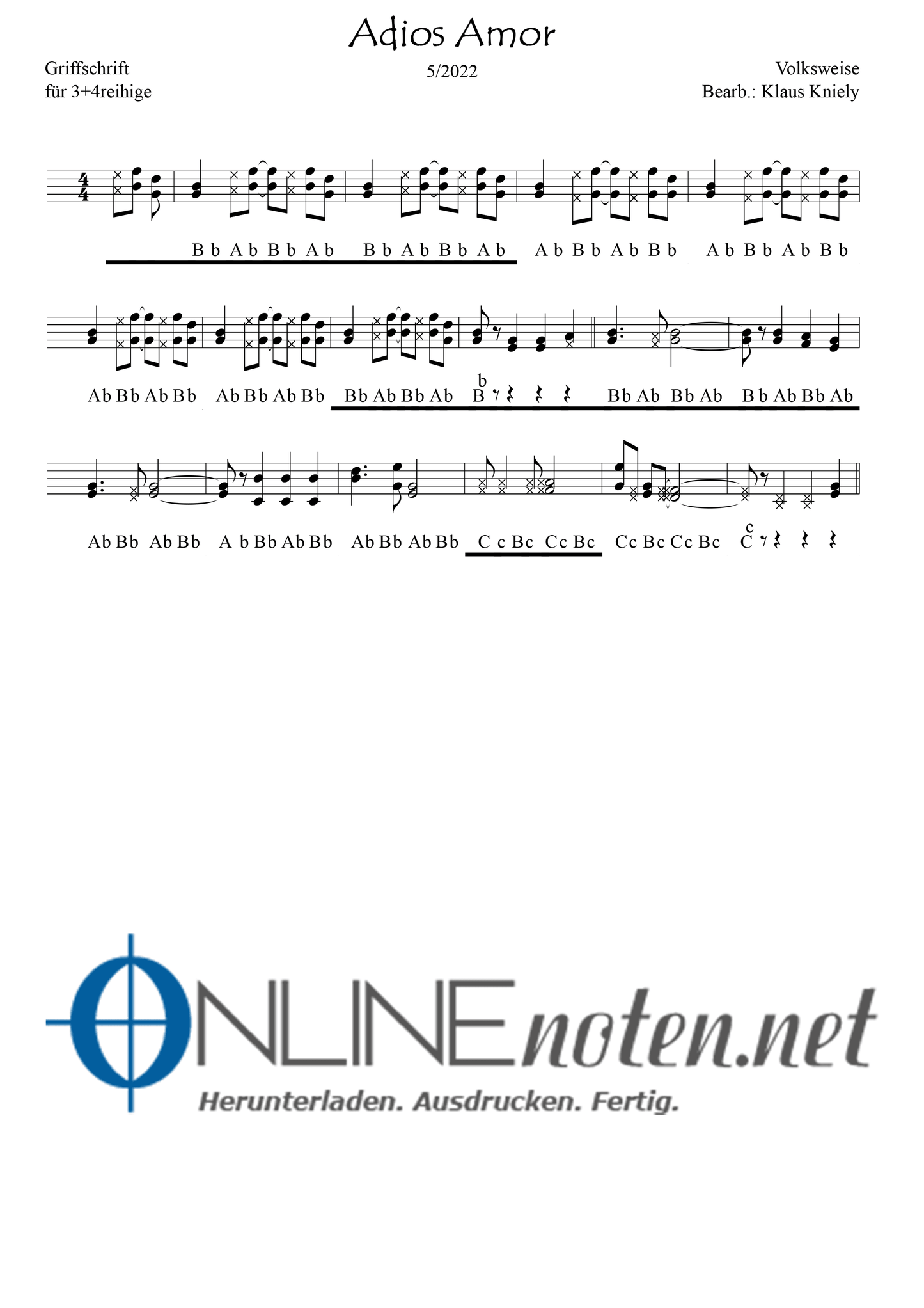 Adios Amor - Online-Noten