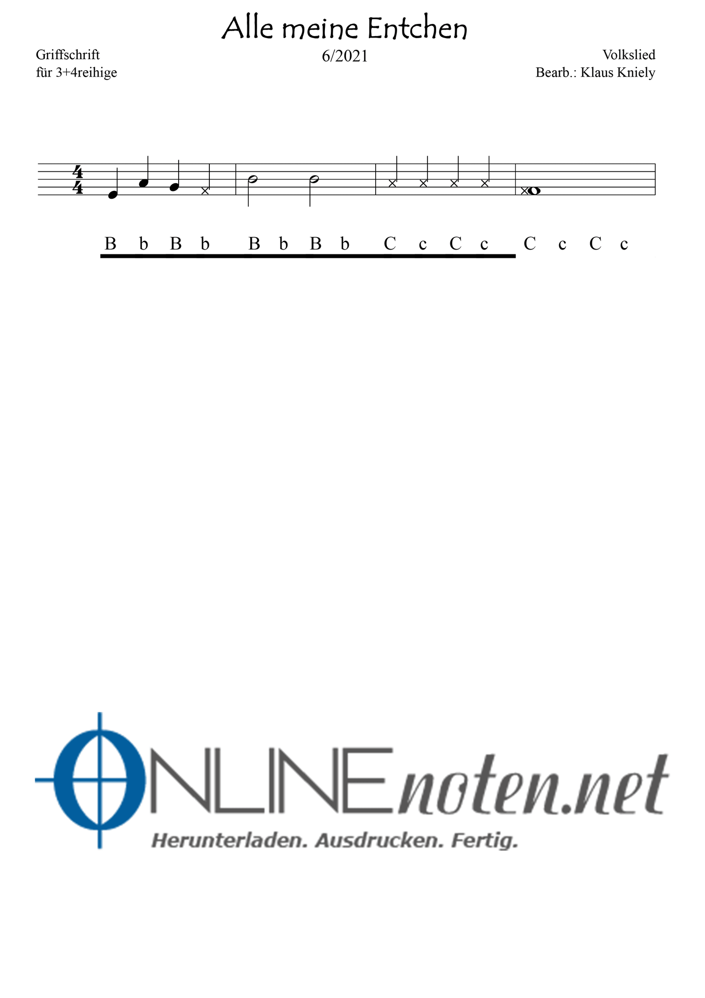 Alle meine Entchen - Online-Noten