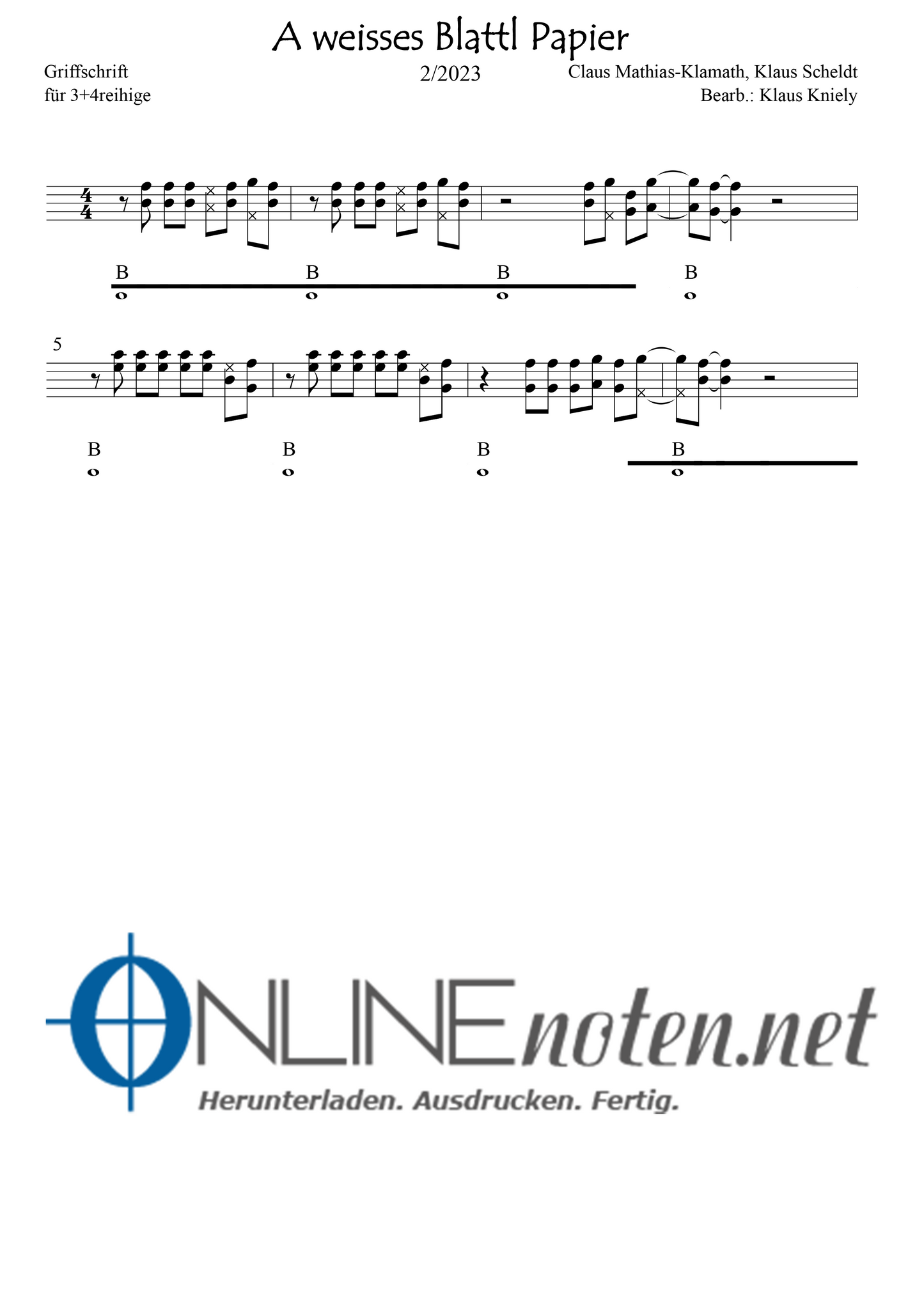 A weisses Blattl Papier