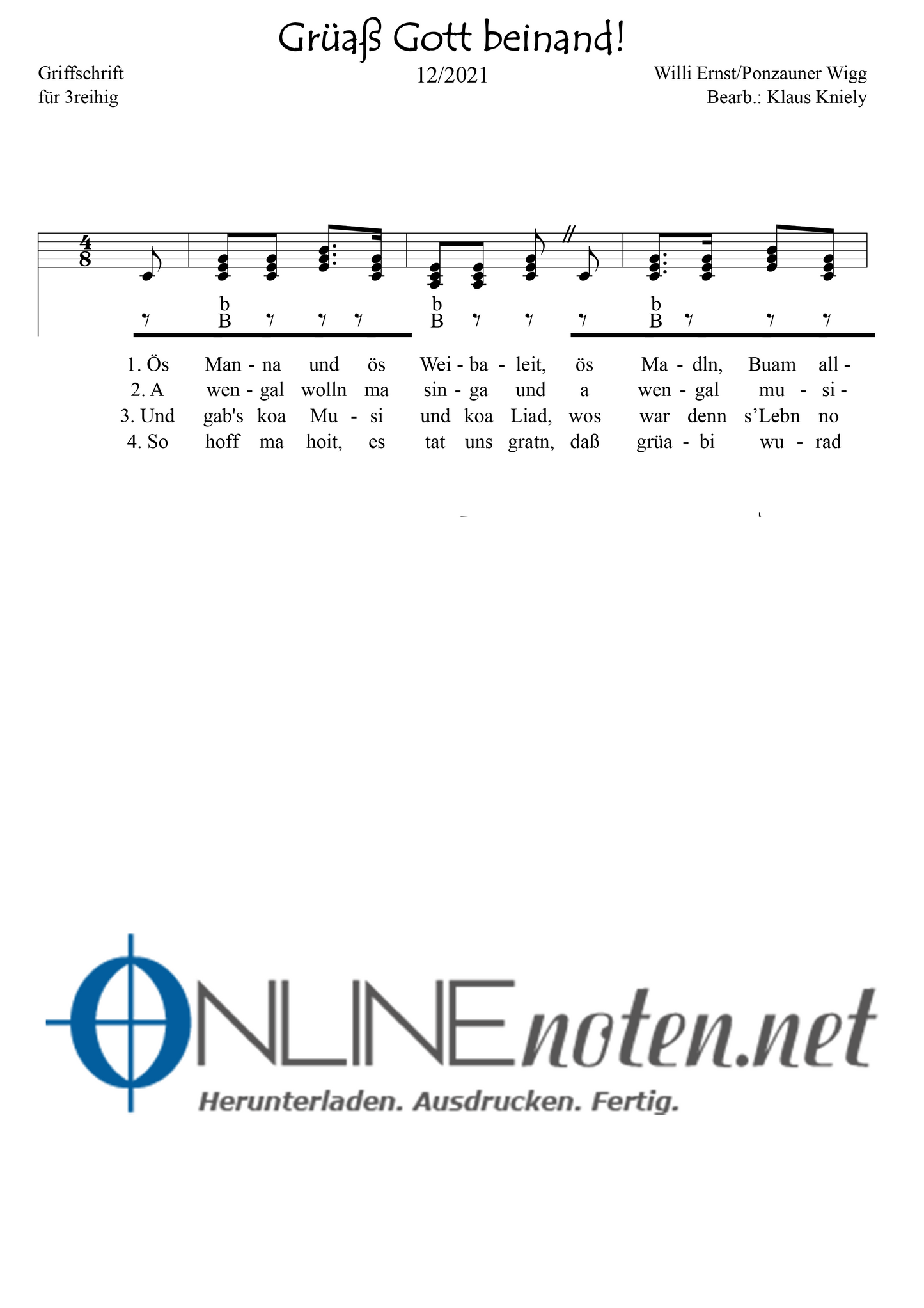 Grüaß Gott beinand - Online-Noten