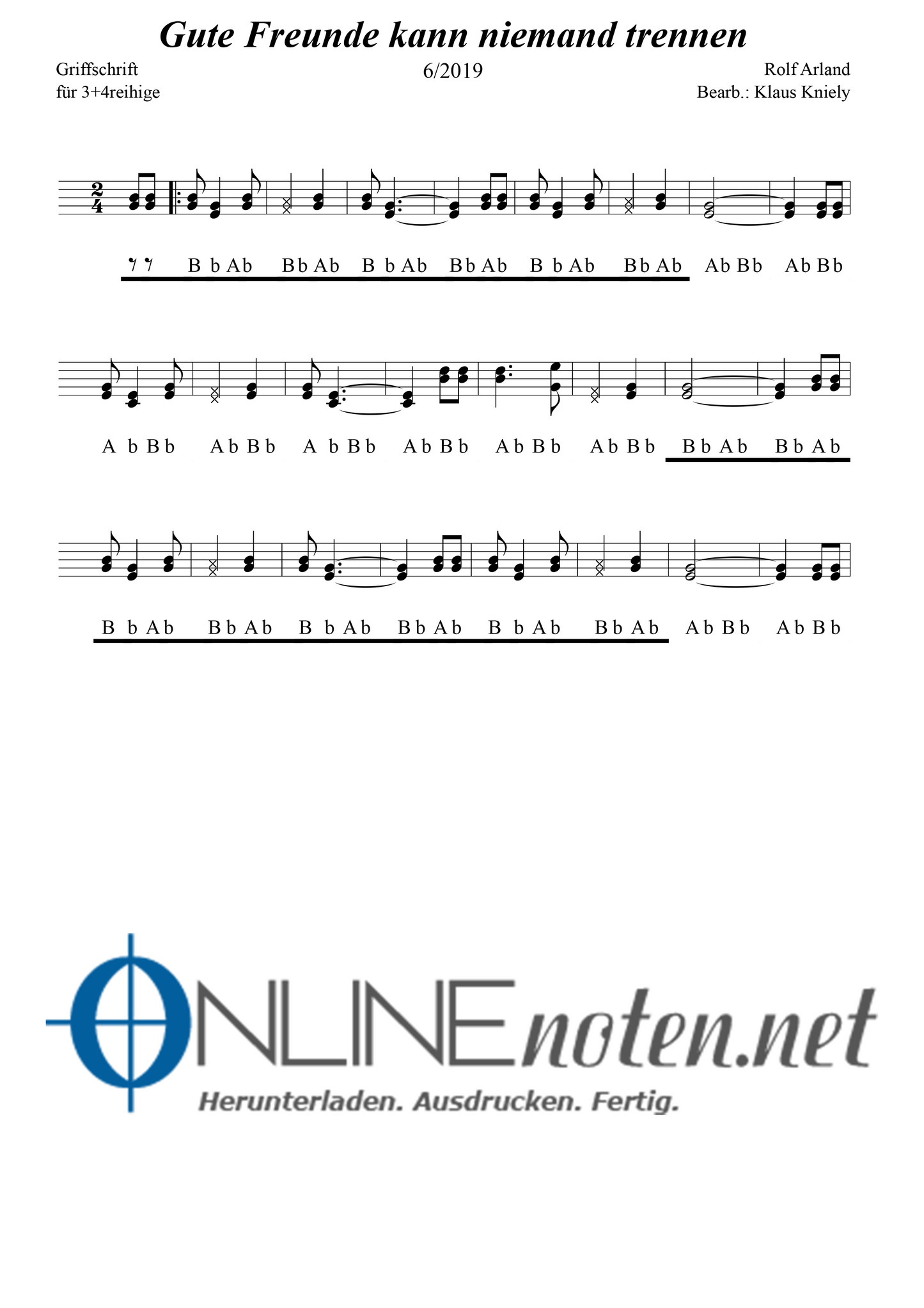 Gute Freunde kann niemand trennen - Online-Noten