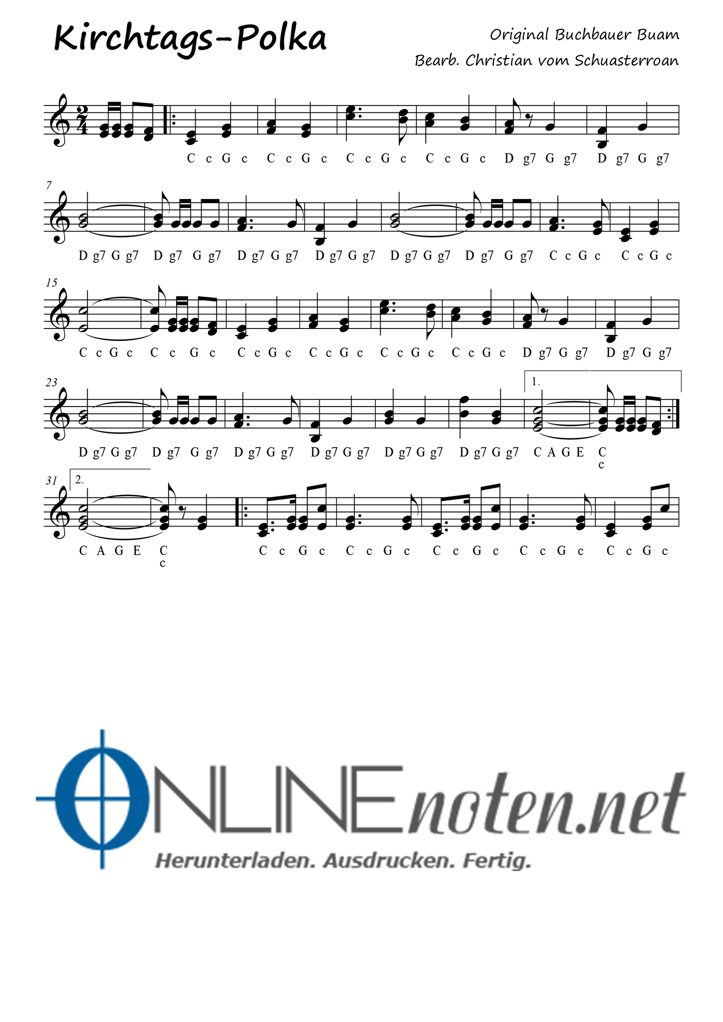 Kirchtags Polka - Online-Noten