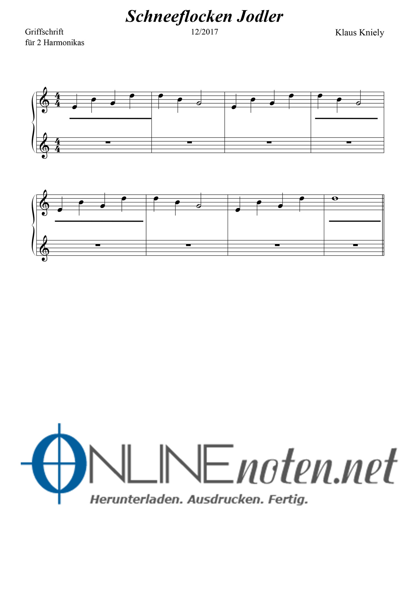 Schneeflocken Jodler - Online-Noten
