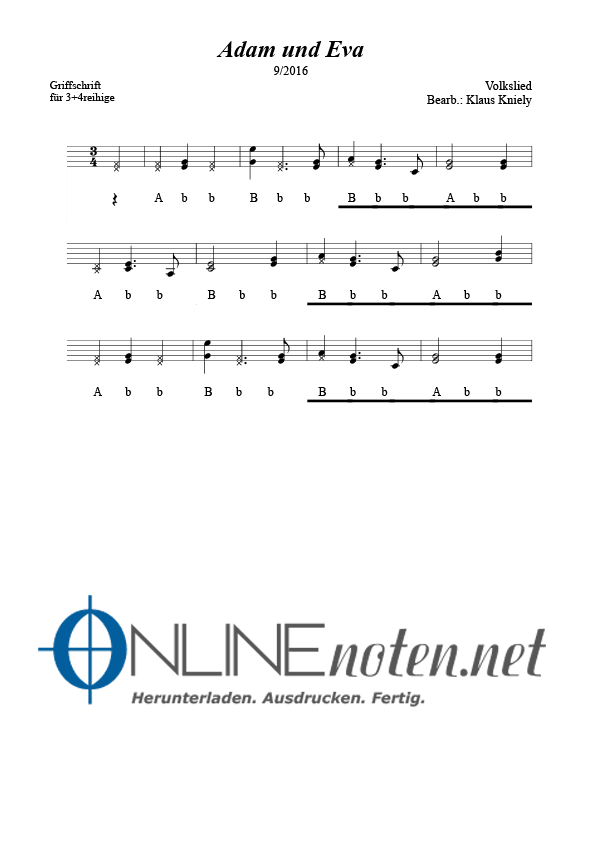 Adam und Eva - Online-Noten