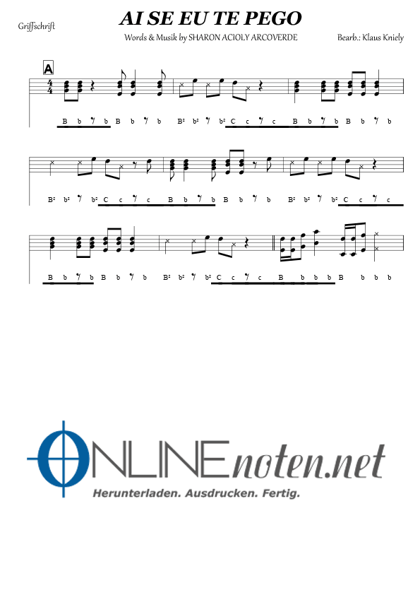 Ai se eu te pego - Online-Noten