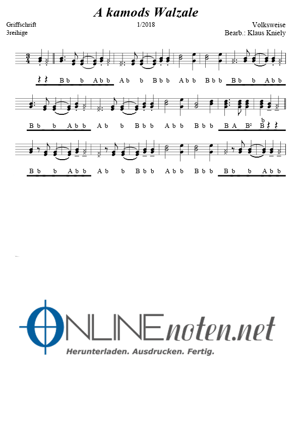 A kamods Walzale - Online-Noten