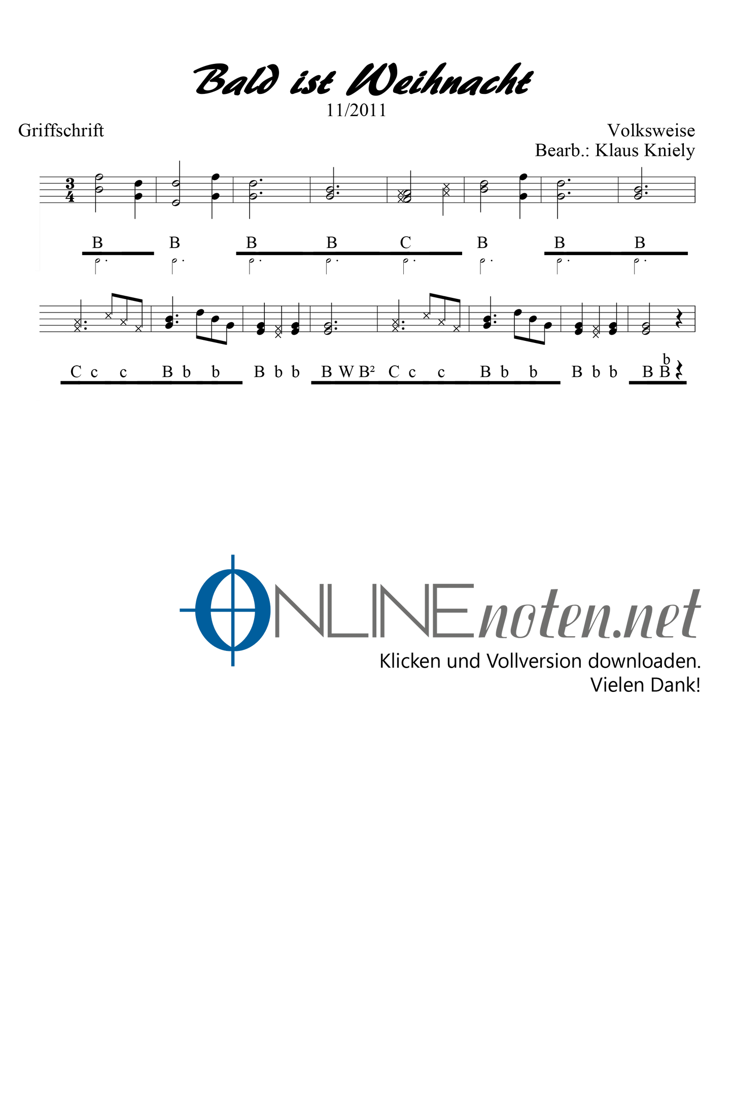 Bald ist Weihnacht - Online-Noten