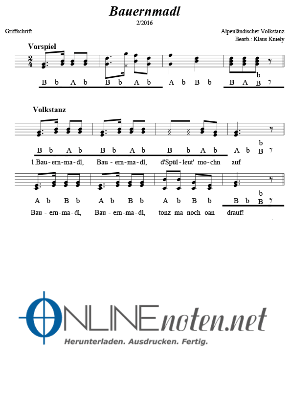 Bauernmadl - Online-Noten