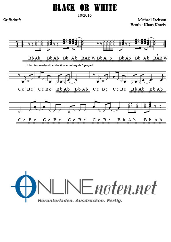 Black or White - Online-Noten