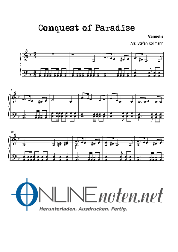 Conquest of Paradise M-III (2) - Online-Noten