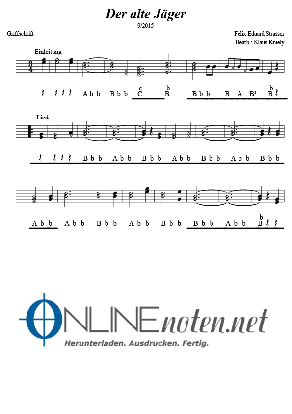 Der alte Jäger - Online-Noten