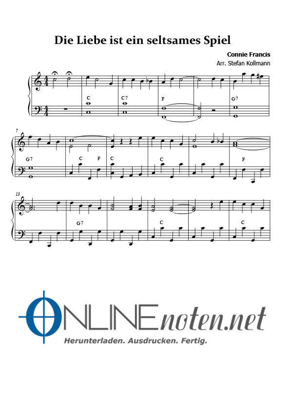 Die Liebe ist ein seltsames Spiel (1) - Online-Noten