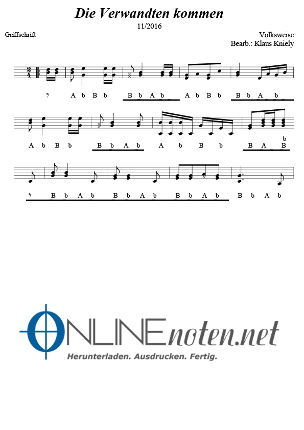Die Verwandten kommen - Online-Noten