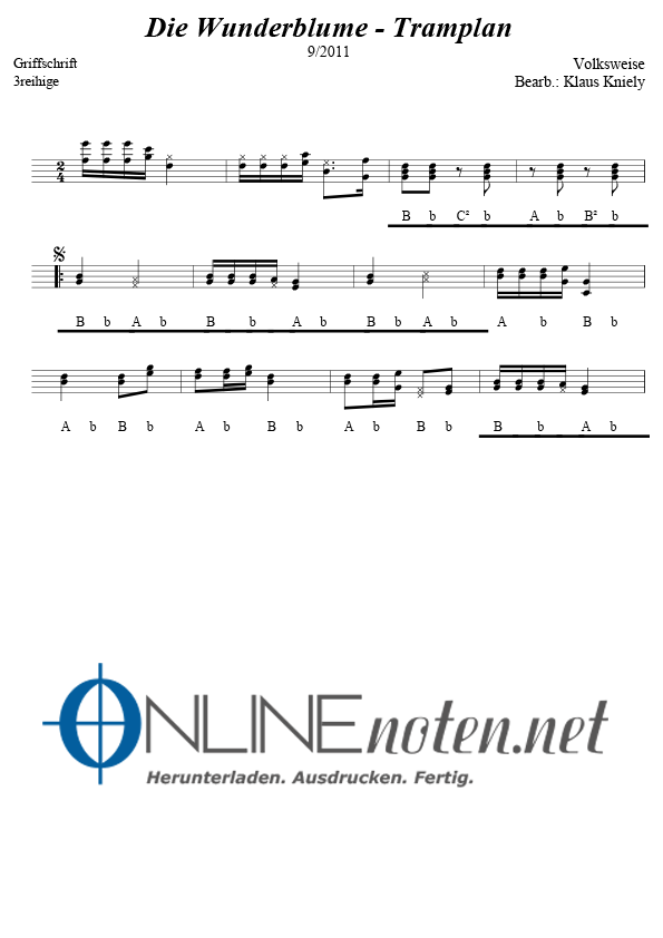 Die Wunderblume - Online-Noten