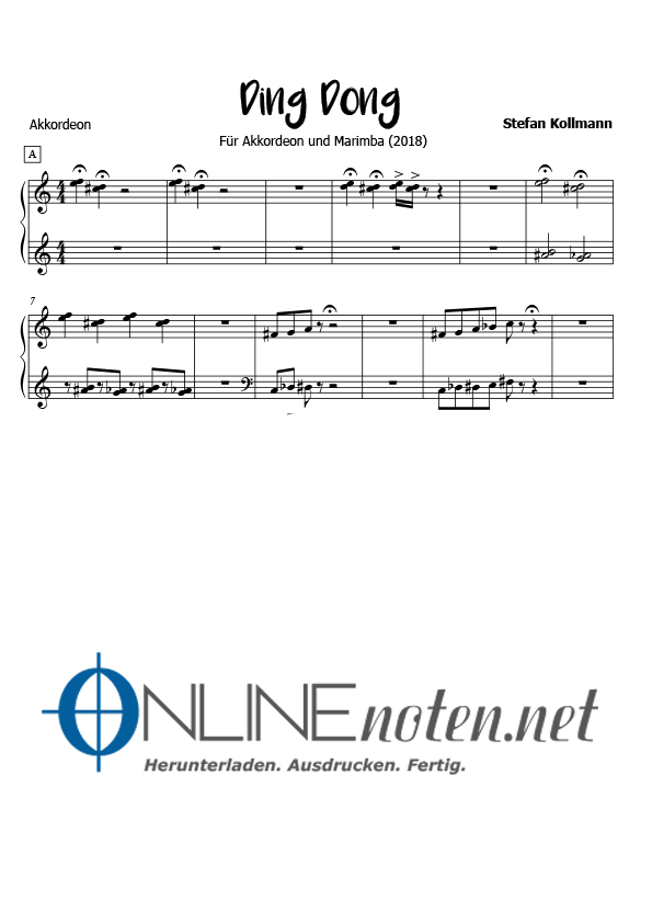 Ding Dong (Akk.+Marimba) 3 - Online-Noten