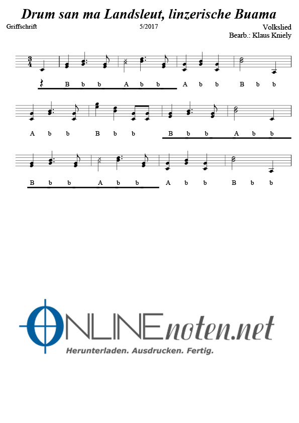 Drum san ma Landsleut - Online-Noten
