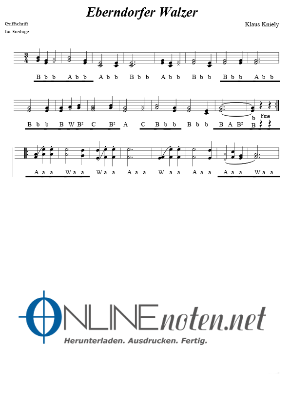 Eberndorfer Walzer - Online-Noten