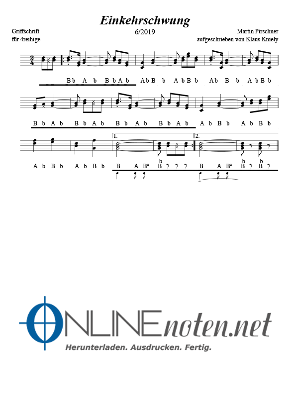 Einkehrschwung - Online-Noten