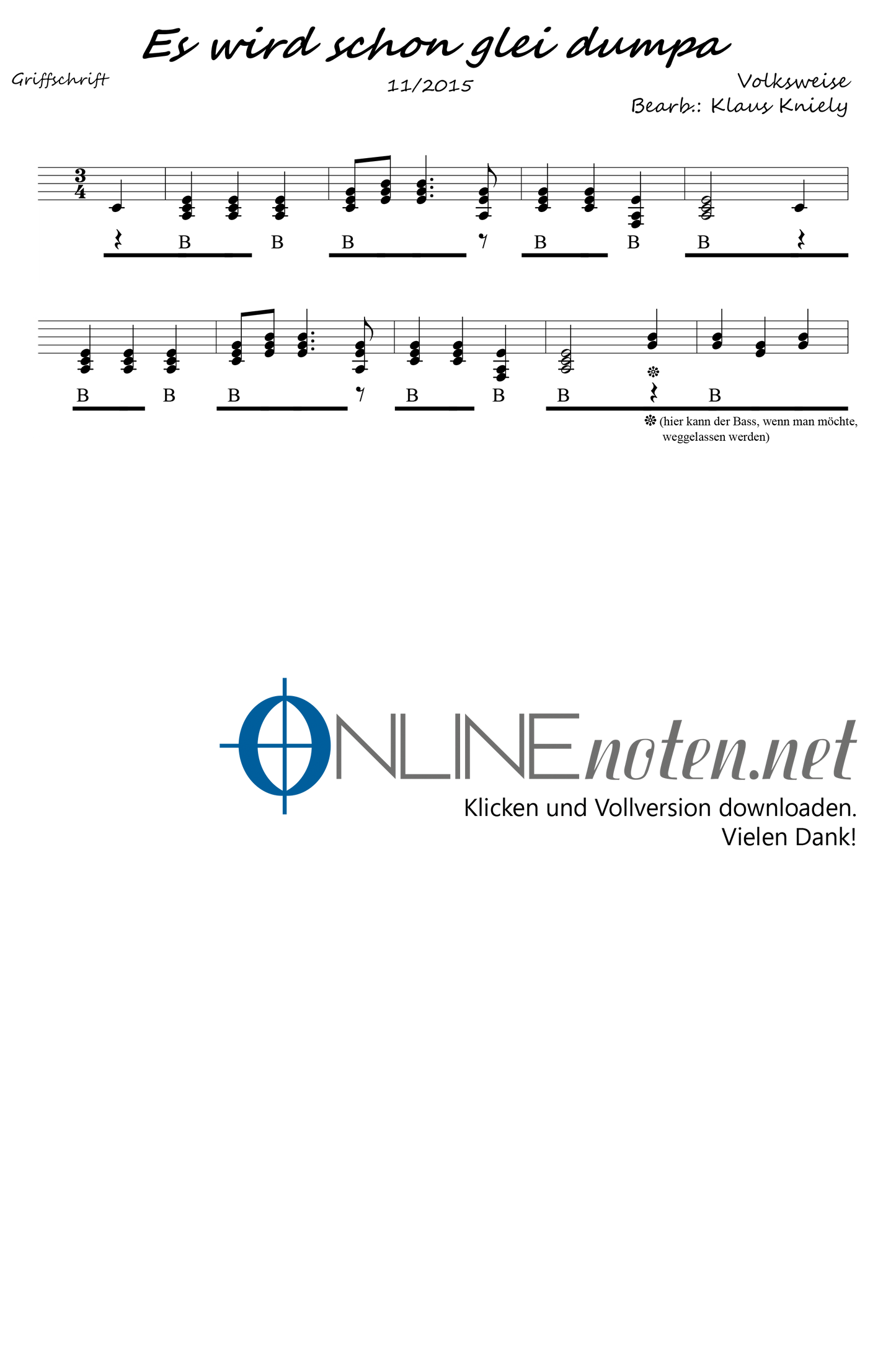 Es wird scho glei dumpa - Online-Noten