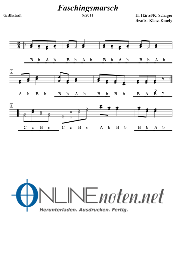 Faschingsmarsch - Online-Noten