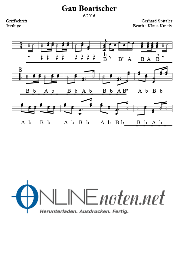 Gau Boarischer - Online-Noten