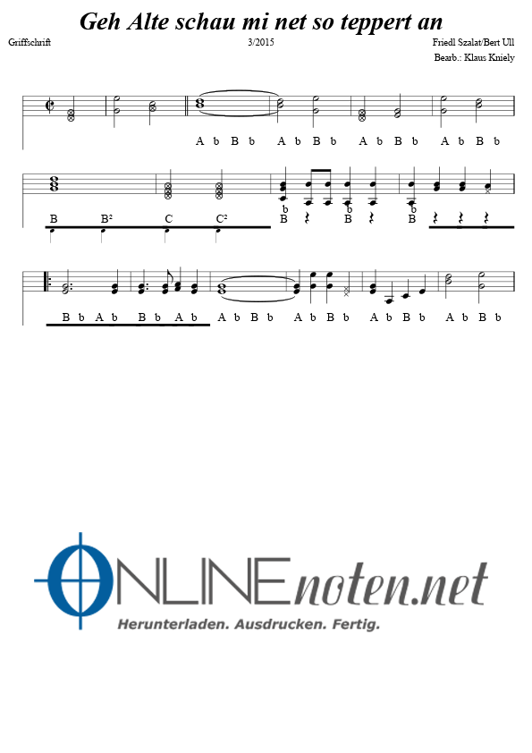 Geh Alte schau mi net so teppert an - Online-Noten