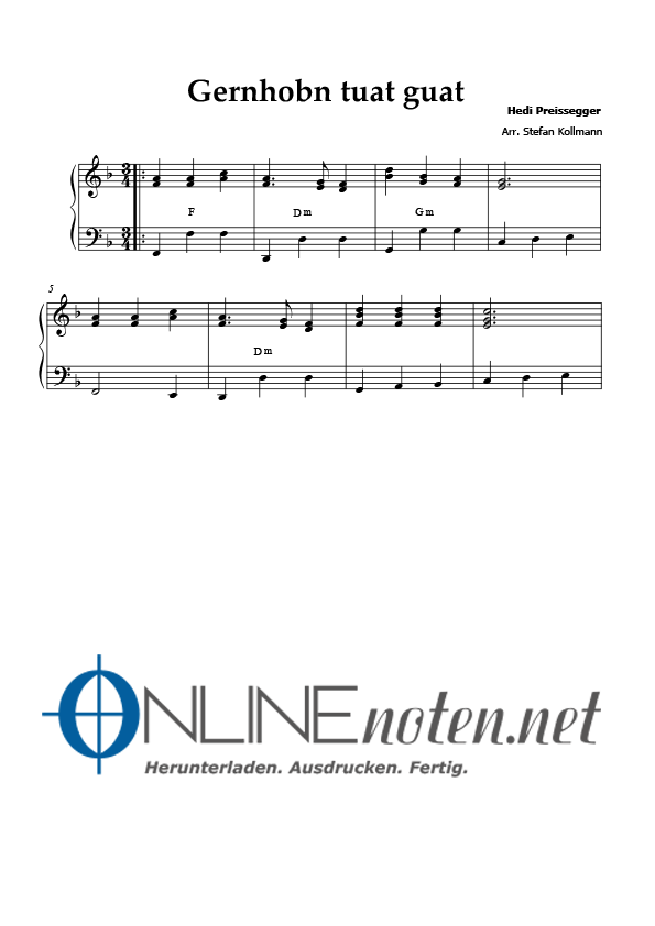 Gernhobn tuat guat (2) - Online-Noten