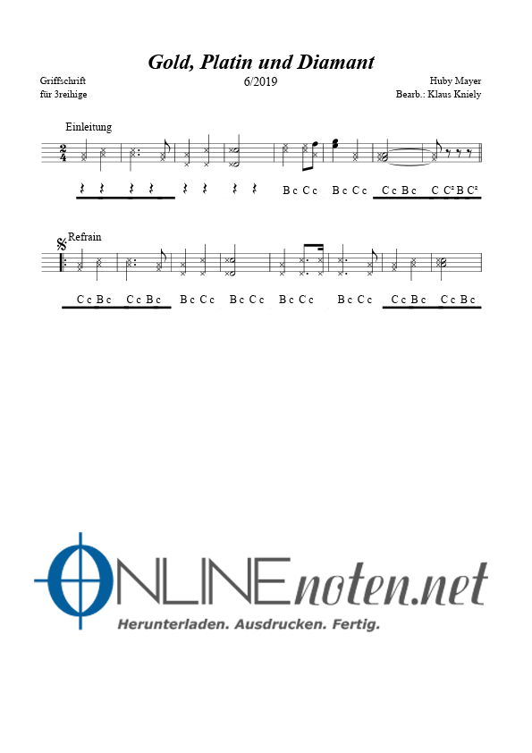 Gold, Platin und Diamant - Online-Noten