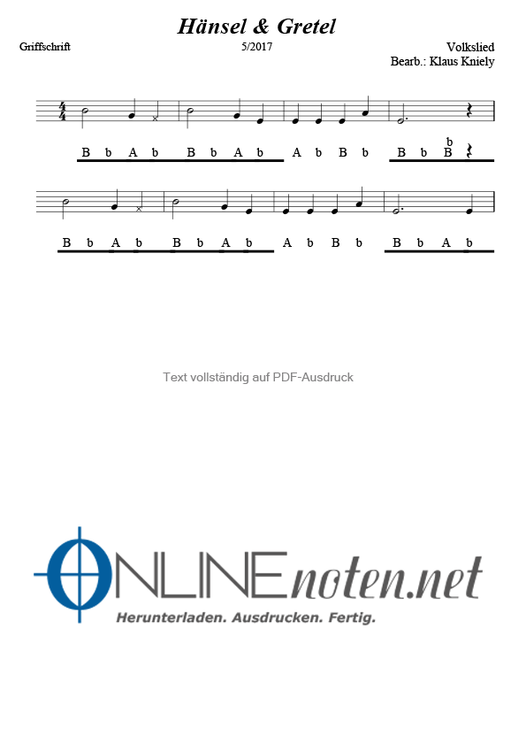 Hänsel und Gretel - Online-Noten