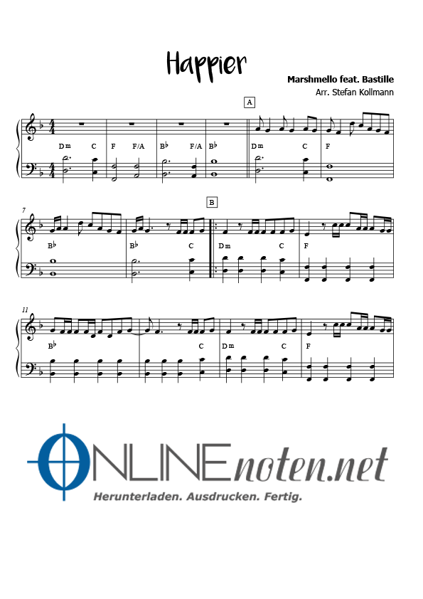 Happier - Marshmellow (3) - Online-Noten