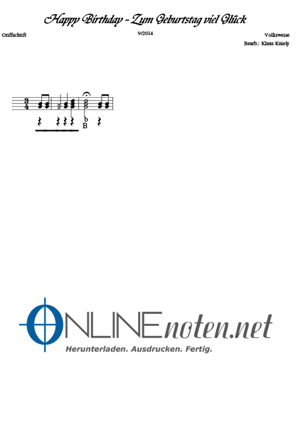 Happy Birthday to you - Online-Noten