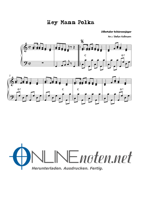 Hey Mann Polka (3) - Online-Noten