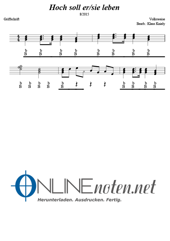 Hoch soll (er/sie) leben - Online-Noten