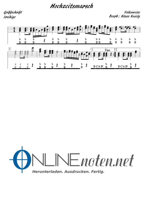 Hochzeitsmarsch - Online-Noten