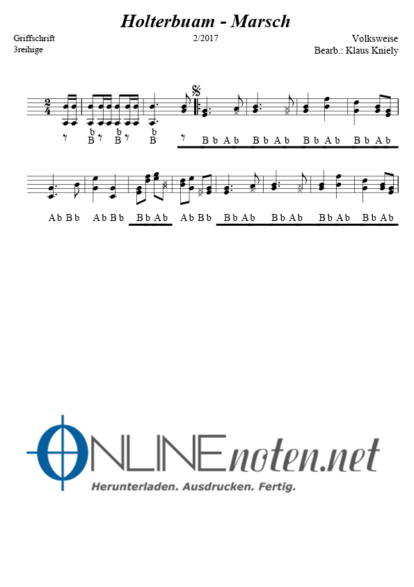 Holterbuam Marsch - Online-Noten