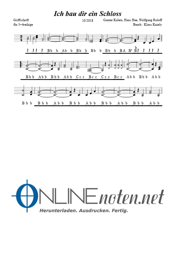 Ich bau dir ein Schloss (3+4 reihige) - Online-Noten