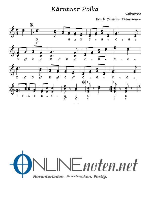 Kärntner Polka - Online-Noten