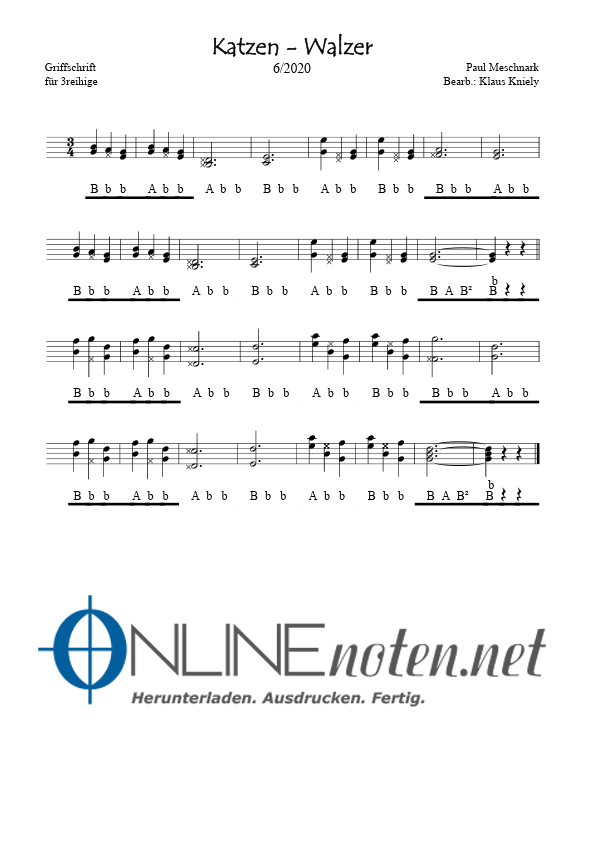 Katzen Walzer - Online-Noten