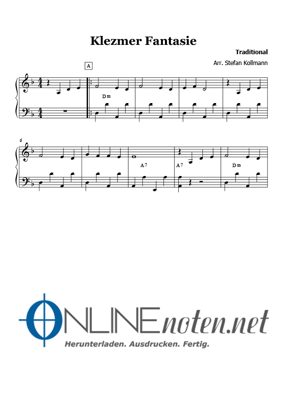 Klezmer Fantasie (2) - Online-Noten