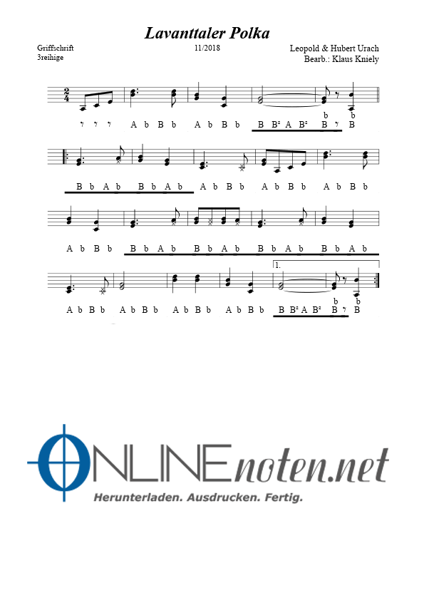 Lavanttaler Polka (3+4 reihige) - Online-Noten