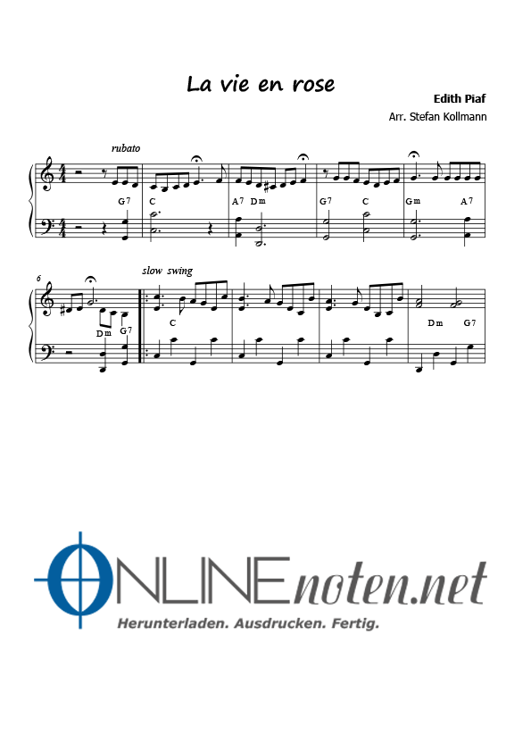 La vie en rose (3) - Online-Noten