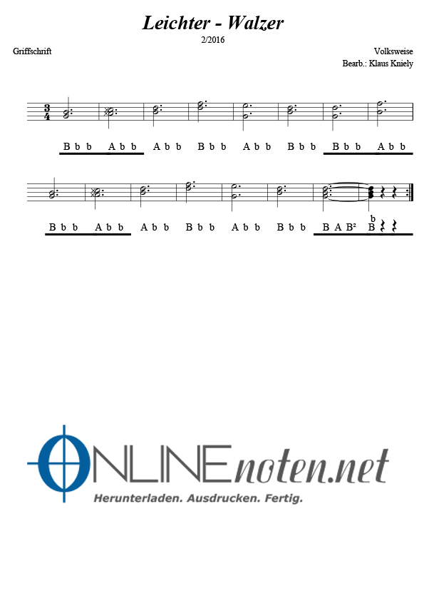 Leichter Walzer - Online-Noten