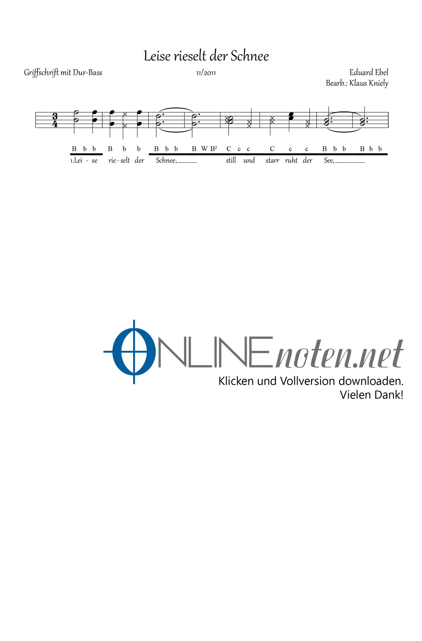 Leise rieselt der Schnee - Online-Noten