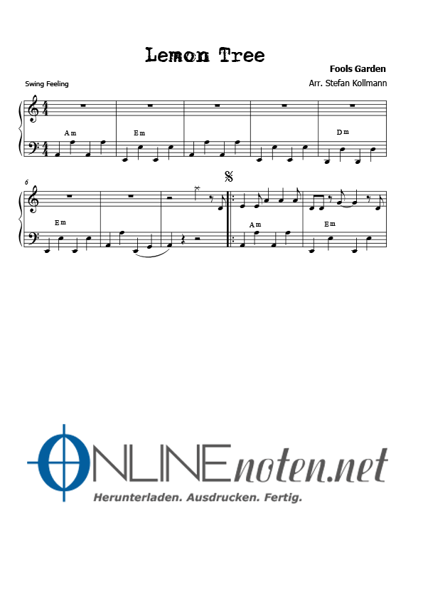 Lemon Tree (4) - Online-Noten