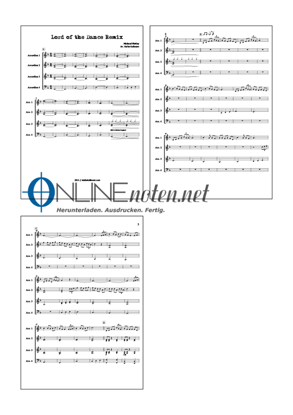Lord of the dance Remix (3) - Online-Noten