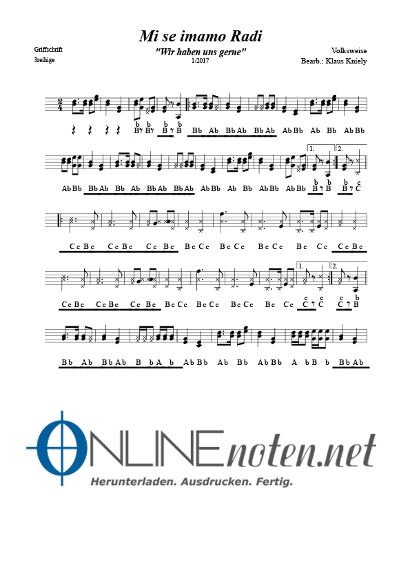 Mi se imamo radi - Online-Noten