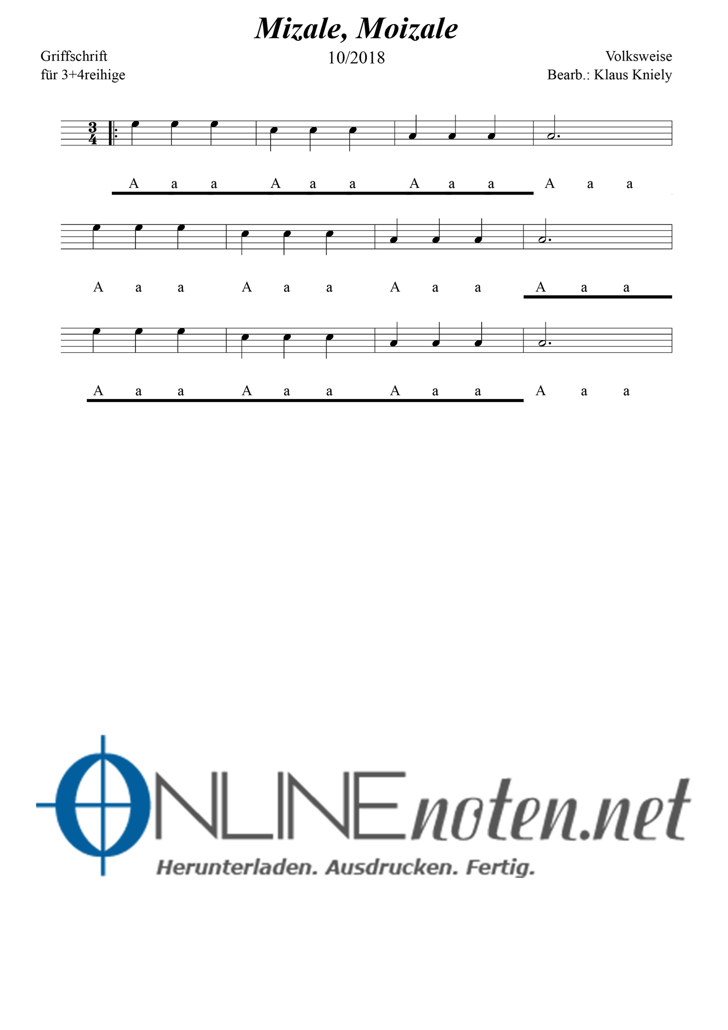 Mizale, Moizale - Online-Noten