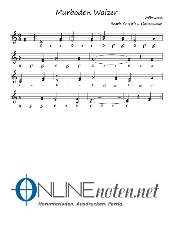 Murboden Walzer C-Dur - Online-Noten